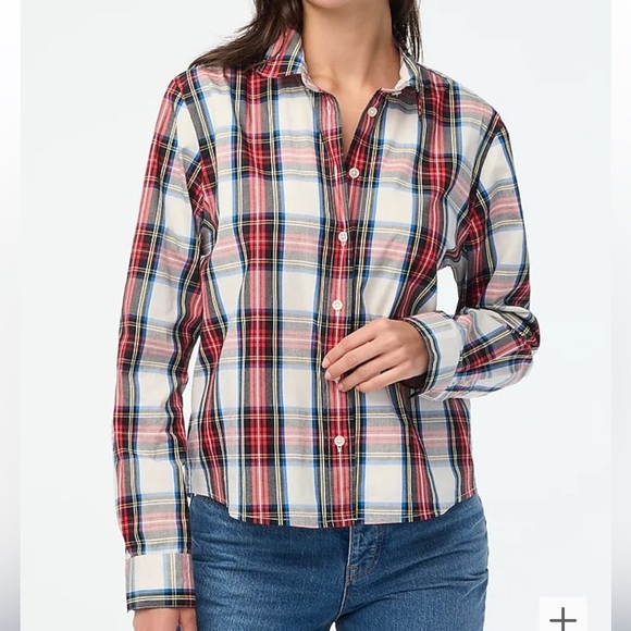 NWOT j crew Tartan modern button-down - Picture 1 of 6